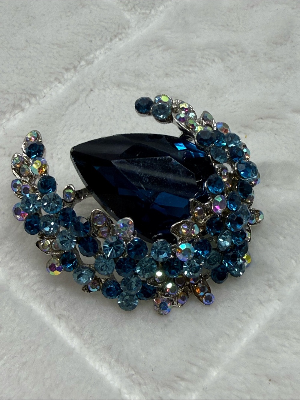 Blue Crystal Statement Brooch - Women Jewelry